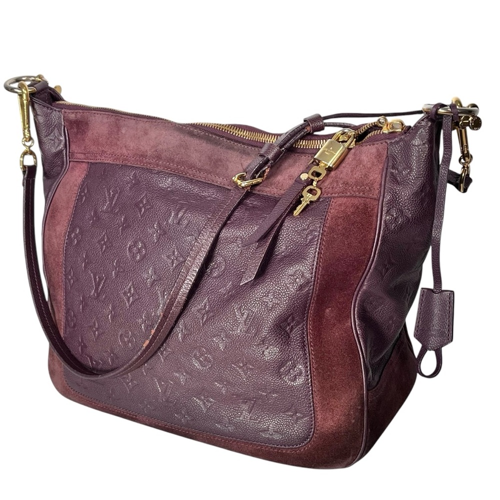 Louis Vuitton Empreinte Leather Bag Purple Audacieuse Suede Purse Authentic - Picture 1 of 16